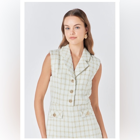Endless Rose Sleeveless Tweed Suited Romper.NWT Size : S - Picture 5 of 11